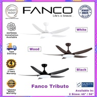 🛠️EXPRESS INSTALLATION AVAILABLE🛠️ Fanco Tributo DC Ceiling Fan with 36W Very Bright LED Light and Remote [46/56 Inch]