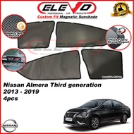 ELEVO Nissan Almera 2013 to 2019 Magnetic Custom Fit Sunshade Magnet Shade Sun Protection 4pcs