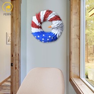 Perfk Artificial Wreath Door Sign American Eagle Patriot 7 Month 4TH Wreath for Independence Day Outside Flag Day Festival Fireplace