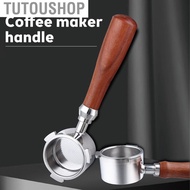 tutoushop 51mm Bottomless Portafilter with 3 Ears Stainless Steel Basket and Solid Wood Handle Repla