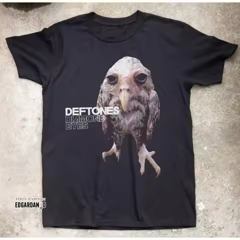 Deftones Eyes Diamond Wet Owl Funny Black T shirt Size S 5XL