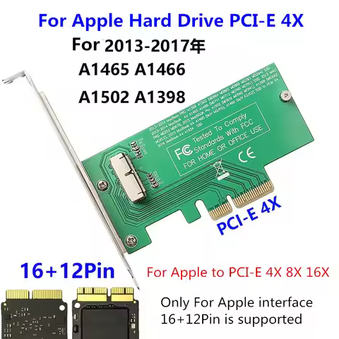PCI Express Card Riser Adapter M Key NVMe M.2 SSD to for Mac Mini 2014 Late A1347 MEGEN2 MEGEM2 MEGE