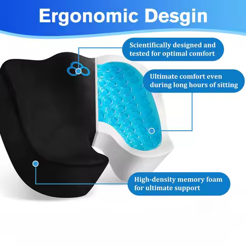 Gel Orthopedic Memory Cushion,U-shaped Seat Cushion for Home Office Coccyx Orthopedic Chair Cushion,