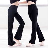 [HZA] 148-160cm Loose Sport Nurse Bootcut Flare Jersey Pants Leisure Women's High Waist Stretch  Boo
