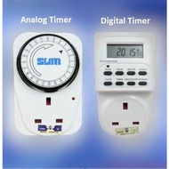 SUM 24hrs Digital Timer / Analog Timer 3 Pin Plug w/SIRIM Approved
