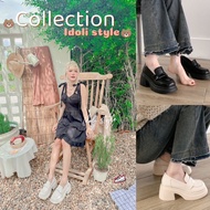 Idoli style รองเท้าผ้าใบเสริมส้นแนวเกาหลี รองเท้าหุ้มข้อ พร้อมส่งในไทย