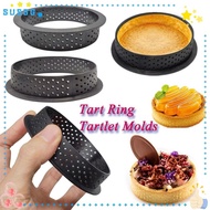 SUSSG Cake Mold Ring, Heat Resistant Round Tart Ring Cutting Mold, Durable French Dessert Kitchen Baking Tools Perforated Tartlet Molds
