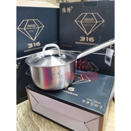 SUS316 Stainless Steel Milk Pot Sauce Pan Induction Cooker Stove Cooker Soup Pot / Milk pot / Sauce Pan