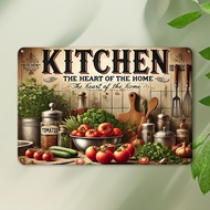 1PC Kitchen Wall Decor, 8x12 inches (20x30 cm), Rustic, Various Vegetables and Spoon Painting, Easy 