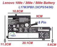 Used Original Battery Lenovo 100e 300e 500e L17M3PB0 3ICP5/54/90 11.25V 3735mAh 42Wh Lenovo Battery