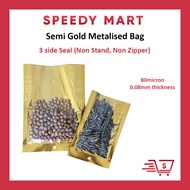 Beg Plastik (50pcs) Gold Semi Metalise Bag / 1 Side Silver 1 Side Transparent / Plastic Bag / Beg Pl
