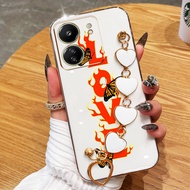 YBD Phone Case For Redmi 13C 4G Xiaomi POCO C65 Electroplated Lens Full-wrap LOVE Colorful Butterfly
