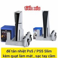 Đế tản nhiệt làm máy máy Ps5 kèm sạc tay cầm và để đĩa giá đỡ tản nhiệt có quạt làm máy máy PS5 đa n