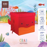 KUBO KIDS Children's Toy Storage Box Size 35x35x35 cm - Ocean Series Character Crab/Crab