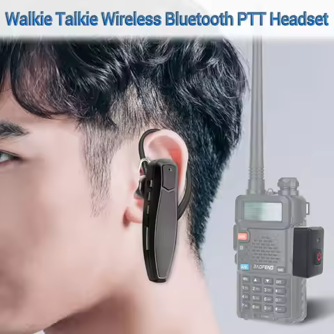 Baofeng Walkie Talkie Wireless Bluetooth PTT Headset Earpiece Hands-free K Plug For Kenwood UV-5R BF