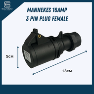 MANNEKES 16Amp 3 Pin Plug Male and Female (PAIR)