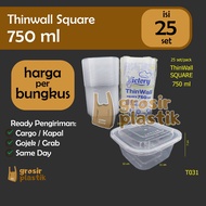 [DISC] Thinwall Square 750 ml Victory 25 Plastic Container Set T031