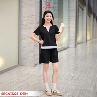 Bộ đồ nữ CARDINA chất cotton quần đùi tay cộc phối gấᴜ layer 5BCN13