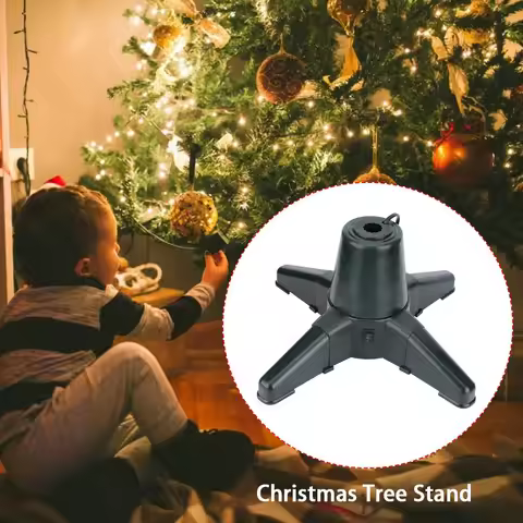 Home Christmas Tree Stand Electric 360 Degree Rotating Base Tree Support Shelf Decorations for Rotat