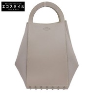 二手 Tod's Gommino 皮革購物袋，帶小袋，完美狀態，灰褐色。