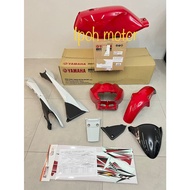 Yamaha Body Cover Set Sticker &amp; Stripe &amp; Fuel Tank RXZ Catalyzer COVERSET RXZ CATALYZER MERAH PUTIH 100% Original HLY