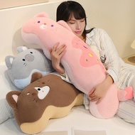 Cream Cat Plush Body Pillow For Side Sleeping And Cuddling