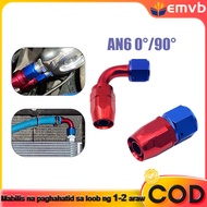 Universal AN6 Oil Fitting Adaptor 0 90 Degree Aluminum Swivel Hose Fitting For Car