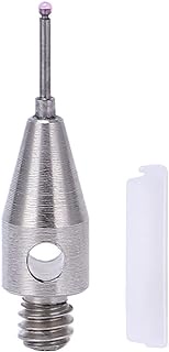 CMM Touch Probe with Red 0.5mm Ball Tip, Tungsten Carbide Stem 10mm Long M2 Thread, Straight Design