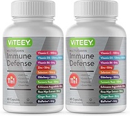 11 in 1 Immune Defense Support Supplement Booster with Vitamin C, Vitamin D3, Vitamin B6, Zinc, Elde