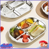 SG Stock 304 stainless steel children's dinner plate compartment tray dinner plate 304 stainless ste