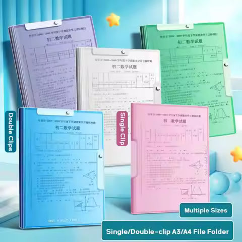 PP A3/A4 File Folder A3/A4 Double Clips Business Contract Clamp Thickened Rotating Side Open Buckle 