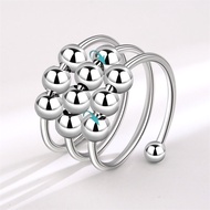 New Rotating Double Layer Ball Ring for Anxiety Relief and Creative Opening Bead Ring