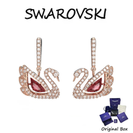 ♈Swarovski♈ M5614124 Red crystal teardrop earrings swan rose gold (แจกกล่องของขวัญบรรจุภัณฑ์ของแท้)