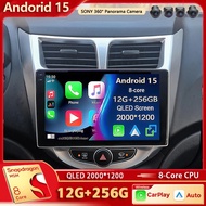 Android 15 For Hyundai Solaris 1 2010-2016 2K QLED Android Car Radio Multimedia Stereo Player GPS AI