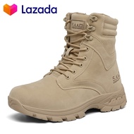 2021 Men's Hiking Shoes Waterproof Sports Shoes Outdoor Military Boots Plus Size Commuter Training Waterproof Outdoor Tactical Military Boots Hiking Shoes Long Tube Tactical Combat Boots Men's Original Shoes Special Sale Plus Size 39-47