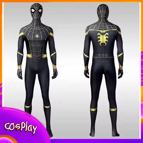 Spider Man Black And Gold Suit Cosplay Costume Cos Peter Jumpsuit Halloween Comic-Con Party Carnival