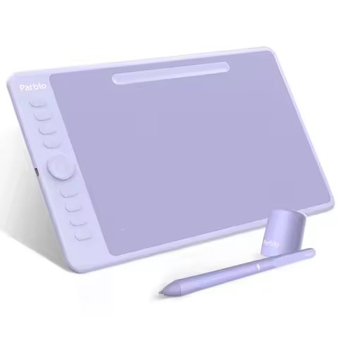 Parblo Intangbo M Drawing Tablet, 8192 Levels Battery-Free Pen and 8 Hot-Keys Digital Art Tablet for