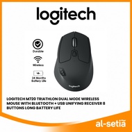 LOGITECH M720 TRIATHLON DUAL MODE WIRELESS MOUSE WITH BLUETOOTH + USB UNIFYING RECEIVER 8 BUTTONS LO