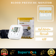 SuperNovaMNL BEST SELLING Original Electronic Arm Blood Pressure Monitor Digital Wrist Arm Type Rechargeable Kit Style BP Automatic Blood Measurement Monitor LCD Heart Rate Accurate Tonometer Measuring Automatic Sphygmomanometer pulsometer