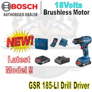 BOSCH GSR 185-LI CORDLESS DRILL DRIVER WITH FREE 23 PCS ACCESSORIES/ BRUSHLESS MOTOR WITH METAL CHUCK