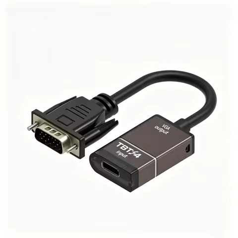 USB C Female to VGA Male Adapter 1080P Uni-Directional Type-C Source Thunderbolt 3/4 to VGA Display 