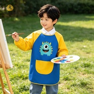 Kids Waterproof Art Apron - Long Sleeve Painting Smock for Kindergarten Pottery