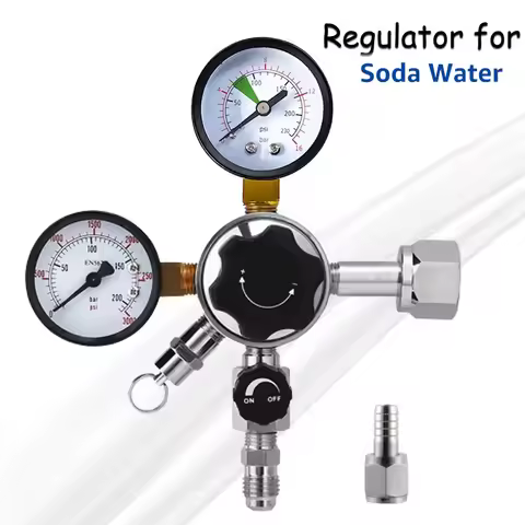 Professional Soda Water Co2 Regulator,0-160 Psi Soda Bottle Cylinder Regulator,Independent Control V