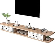 Floating TV Stand,Wall Mounted TV Cabinet/TV Shelf Decorative, Entertainment Center Cabinet Component,for Storage Unit Audio/Video Console Cable Box Router (Color : White, Size : 140x24x18cm)