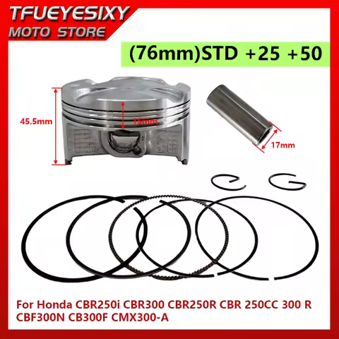 Engine Parts 76mm +25 +50 for Honda CBR250i CBR250R CBR300 CBR 250CC 300 R CBF300N CB300F CMX300-A P