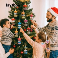 FAYSHOWSG 6Pcs Christmas Wooden Carousel, Mini DIY Crafts Christmas Handmade Carousel, Decorative Gi