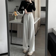 กางเกงขายาวทรงหลวมเอวสูง ทรงตรง ทรงหลวม ทรงฤดูใบไม้ผลิและฤดูใบไม้ร่วงสำหรับผู้หญิง กางเกงขายาวทรงยาว