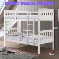 Furniture Direct Single Size Solid wood double decker bunk bed ikea bed/ Katil 2 Tingkat / katil sin