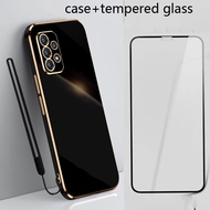 soft case samsung galaxy A31 A32 M32 A33 phone case protective case with strap and with tempered glass