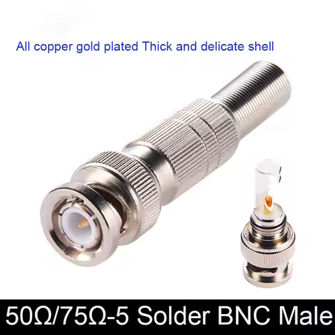BNC Q9 Connectors HD-SDI Surveillance Video Camera Connector Oscilloscope 50/75 Ohm Q9 Male Plug 3G-